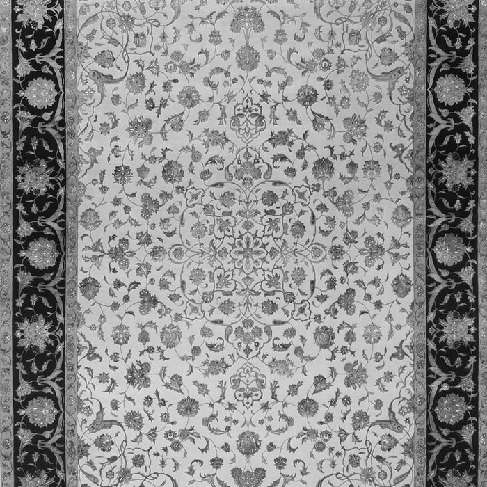 Serging Thickness of Machine Washable Oriental Gray Traditional Rug, wshtr2102gry