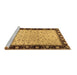 Sideview of Machine Washable Oriental Brown Traditional Rug, wshtr2102brn