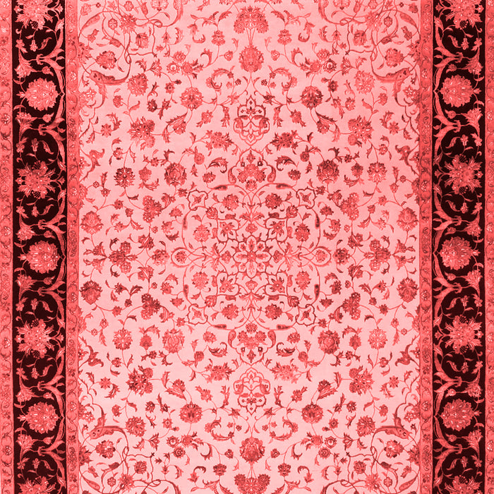 Machine Washable Oriental Red Traditional Rug, wshtr2102red