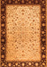 Serging Thickness of Machine Washable Oriental Orange Traditional Area Rugs, wshtr2102org