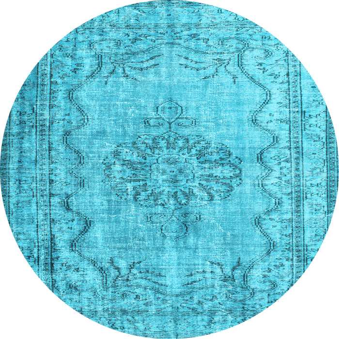 Round Persian Light Blue Traditional Rug, tr2103lblu