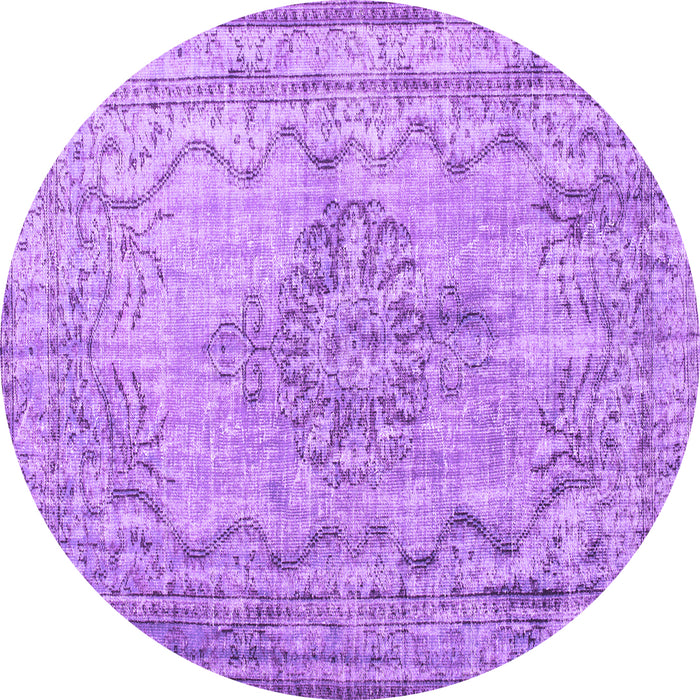 Round Persian Purple Traditional Rug, tr2103pur