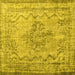 Square Persian Yellow Traditional Rug, tr2103yw