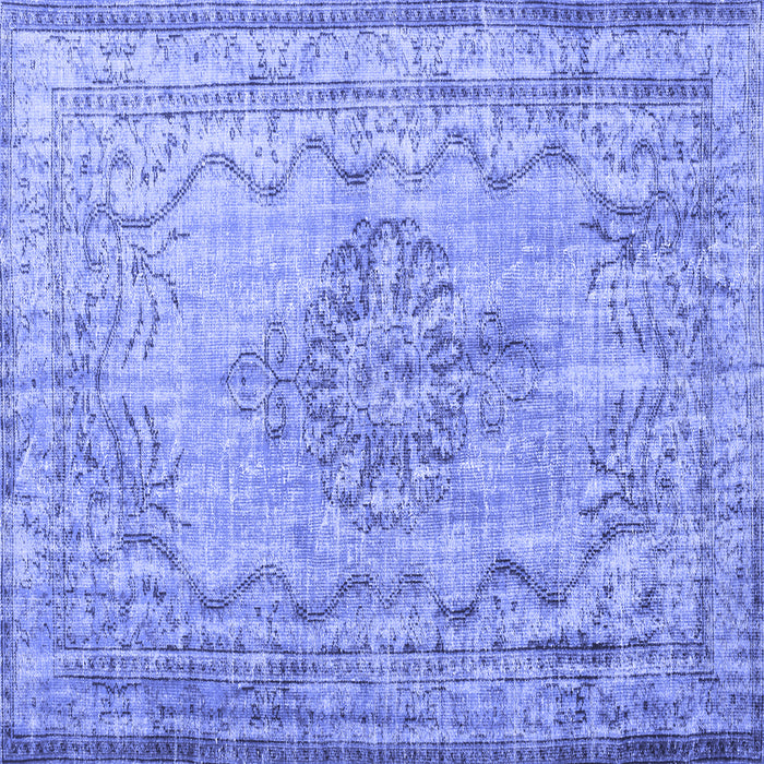 Square Persian Blue Traditional Rug, tr2103blu
