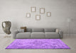 Machine Washable Persian Purple Traditional Area Rugs in a Living Room, wshtr2103pur