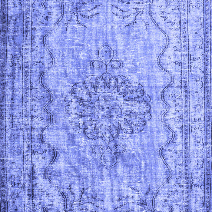 Machine Washable Persian Blue Traditional Rug, wshtr2103blu