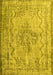 Machine Washable Persian Yellow Traditional Rug, wshtr2103yw