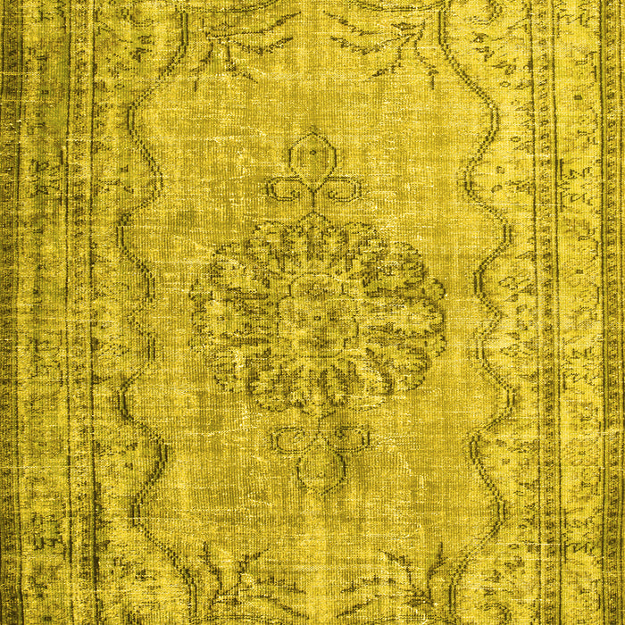 Machine Washable Persian Yellow Traditional Rug, wshtr2103yw
