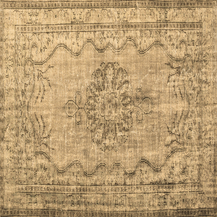 Square Persian Brown Traditional Rug, tr2103brn
