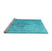 Sideview of Machine Washable Persian Light Blue Traditional Rug, wshtr2103lblu