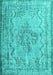 Machine Washable Persian Turquoise Traditional Area Rugs, wshtr2103turq