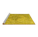 Sideview of Machine Washable Persian Yellow Traditional Rug, wshtr2103yw