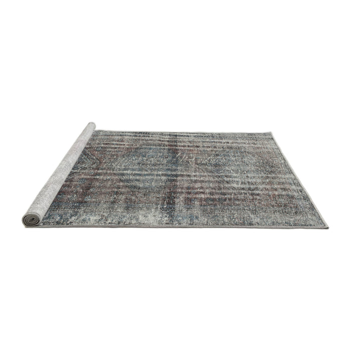 Sideview of Machine Washable Traditional Ash Gray Rug, wshtr2104