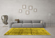 Machine Washable Persian Yellow Traditional Rug in a Living Room, wshtr2104yw