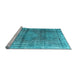 Sideview of Machine Washable Persian Light Blue Traditional Rug, wshtr2104lblu
