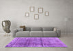 Machine Washable Persian Purple Traditional Area Rugs in a Living Room, wshtr2104pur