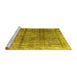 Sideview of Machine Washable Persian Yellow Traditional Rug, wshtr2104yw