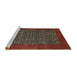 Sideview of Machine Washable Traditional Saffron Red Rug, wshtr2105