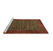 Sideview of Machine Washable Persian Brown Traditional Rug, wshtr2105brn