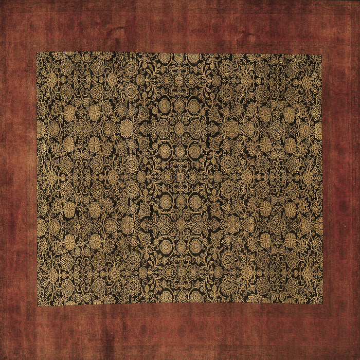 Square Persian Brown Traditional Rug, tr2105brn