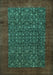 Machine Washable Persian Turquoise Traditional Area Rugs, wshtr2105turq