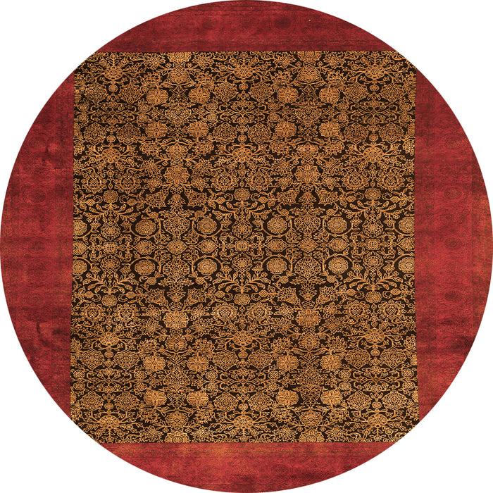 Square Persian Orange Traditional Rug, tr2105org
