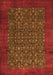 Serging Thickness of Machine Washable Persian Orange Traditional Area Rugs, wshtr2105org