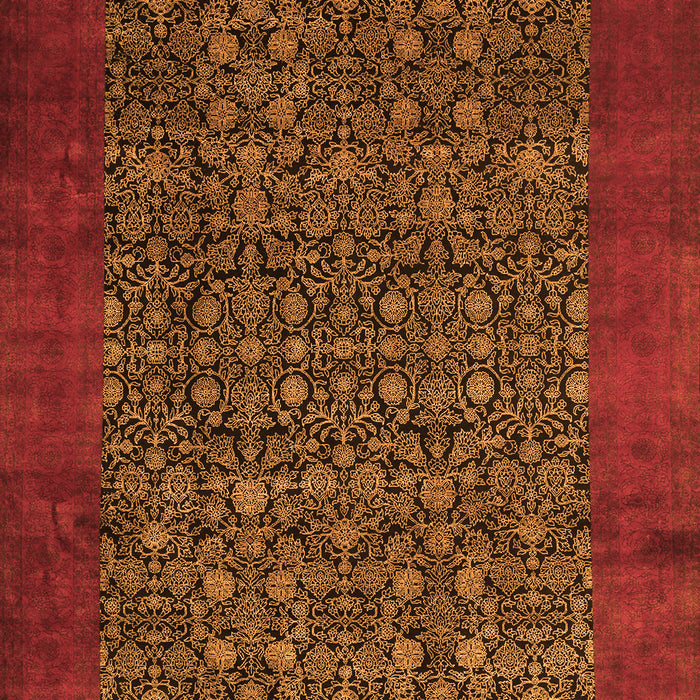 Serging Thickness of Machine Washable Persian Orange Traditional Area Rugs, wshtr2105org