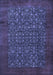 Machine Washable Persian Blue Traditional Rug, wshtr2105blu