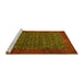 Sideview of Machine Washable Persian Yellow Traditional Rug, wshtr2105yw