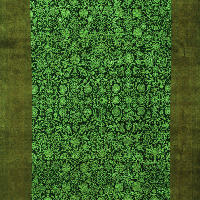 Serging Thickness of Machine Washable Persian Green Traditional Area Rugs, wshtr2105grn