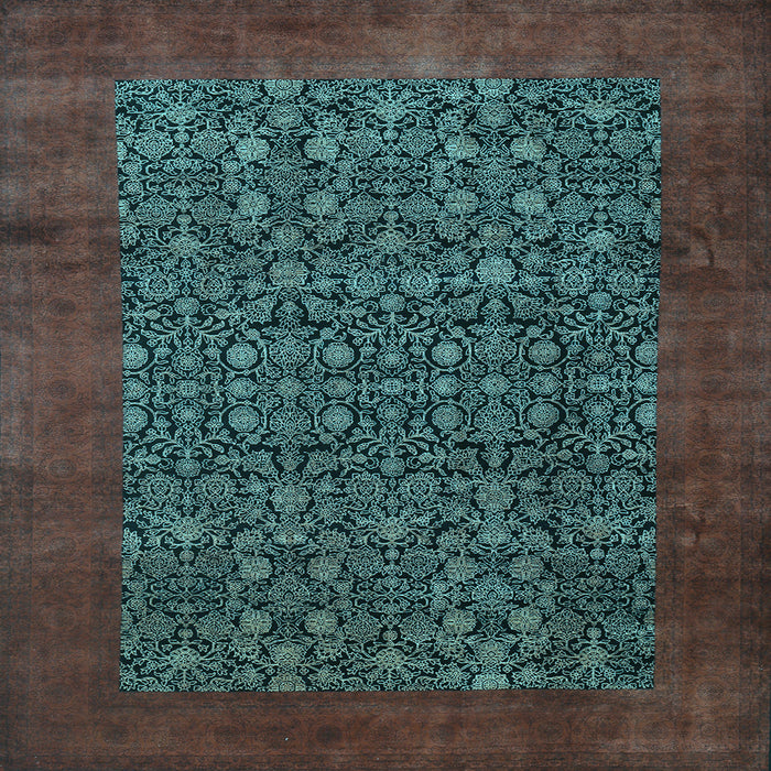 Square Persian Light Blue Traditional Rug, tr2105lblu