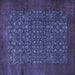 Square Persian Blue Traditional Rug, tr2105blu