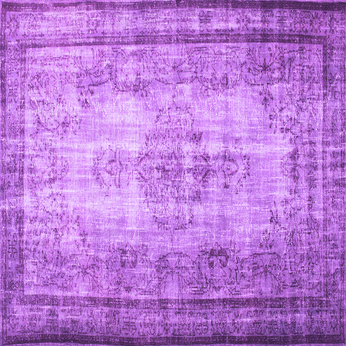 Square Machine Washable Persian Purple Traditional Area Rugs, wshtr2106pur