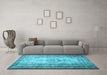 Machine Washable Persian Light Blue Traditional Rug in a Living Room, wshtr2106lblu