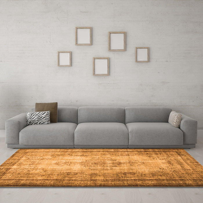 Machine Washable Persian Orange Traditional Area Rugs in a Living Room, wshtr2106org