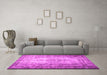 Machine Washable Persian Pink Traditional Rug in a Living Room, wshtr2106pnk