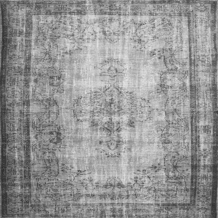 Round Machine Washable Persian Gray Traditional Rug, wshtr2106gry