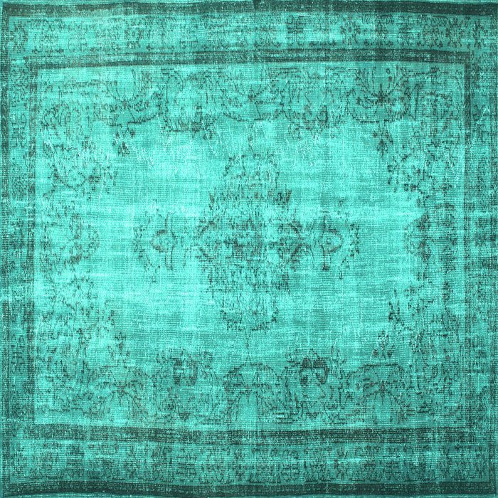 Square Persian Turquoise Traditional Rug, tr2106turq