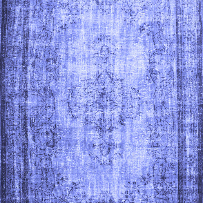 Machine Washable Persian Blue Traditional Rug, wshtr2106blu