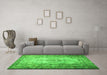 Machine Washable Persian Green Traditional Area Rugs in a Living Room,, wshtr2106grn