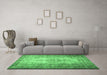 Machine Washable Persian Emerald Green Traditional Area Rugs in a Living Room,, wshtr2106emgrn