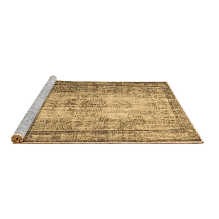 Sideview of Machine Washable Persian Brown Traditional Rug, wshtr2106brn