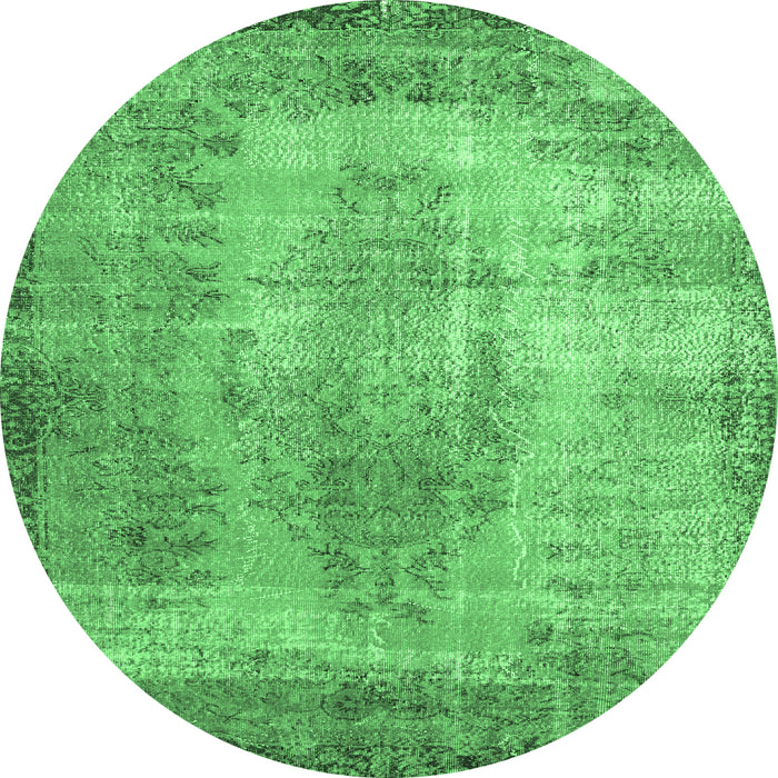 Round Persian Emerald Green Bohemian Rug, tr2107emgrn