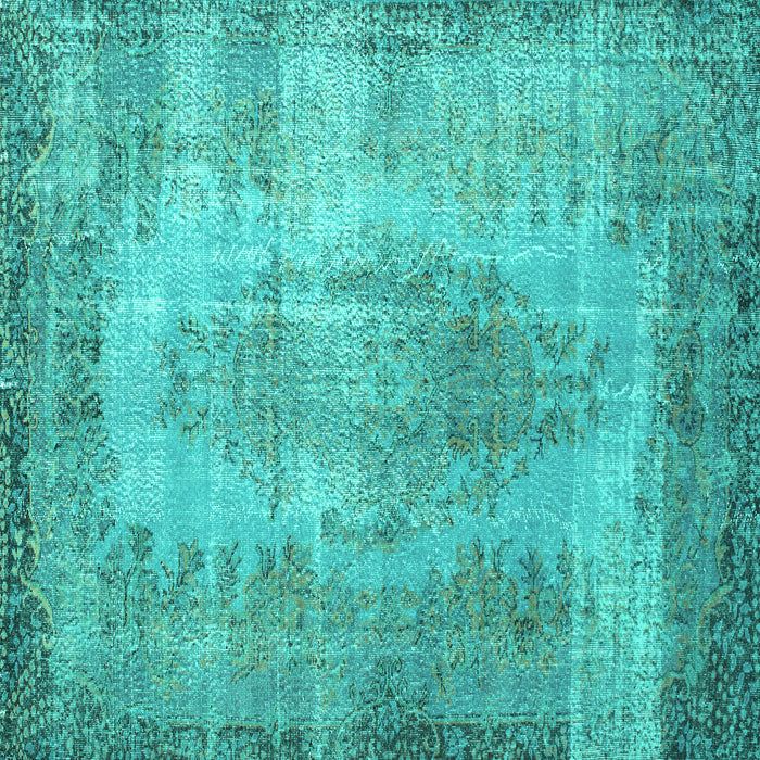 Square Persian Turquoise Bohemian Rug, tr2107turq