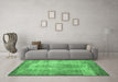 Machine Washable Persian Emerald Green Bohemian Area Rugs in a Living Room,, wshtr2107emgrn