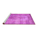 Sideview of Machine Washable Persian Pink Bohemian Rug, wshtr2107pnk