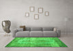 Machine Washable Persian Green Bohemian Area Rugs in a Living Room,, wshtr2107grn