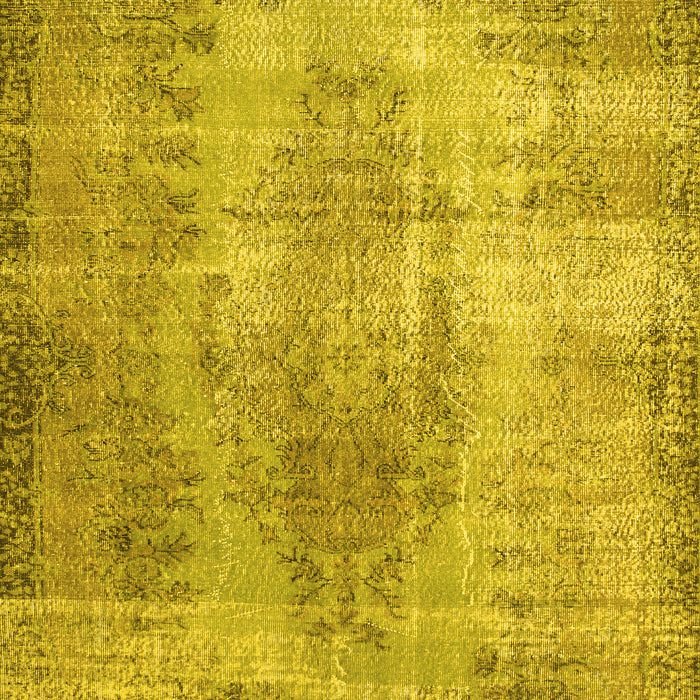Machine Washable Persian Yellow Bohemian Rug, wshtr2107yw
