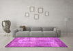 Machine Washable Persian Pink Bohemian Rug in a Living Room, wshtr2107pnk